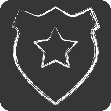 Simge Rozeti. Polis sembolüyle ilgili. Tebeşir stili. dizayn edilebilir