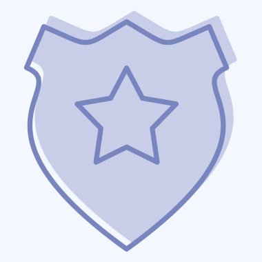 Simge Rozeti. Polis sembolüyle ilgili. İki ton stili. dizayn edilebilir