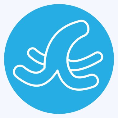 Icon Muz Kabuğu. Geri dönüşüm sembolüyle ilgili. Mavi gözlü. dizayn edilebilir