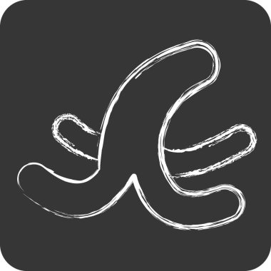 Icon Muz Kabuğu. Geri dönüşüm sembolüyle ilgili. Tebeşir stili. dizayn edilebilir