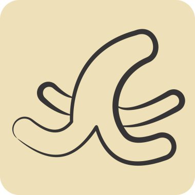 Icon Muz Kabuğu. Geri dönüşüm sembolüyle ilgili. El çizimi tarzı. dizayn edilebilir