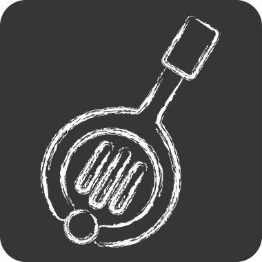 Icon Banjo. Enstrümanlar sembolüyle ilgili. Tebeşir stili. dizayn edilebilir