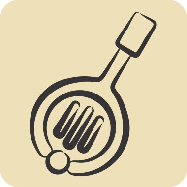 Icon Banjo. Enstrümanlar sembolüyle ilgili. El çizimi tarzı. dizayn edilebilir