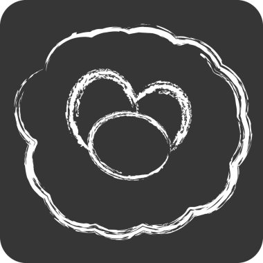 Simge Kuş Ağı. Doğal Organik Kozmetik Sembolü ile ilgili. Tebeşir stili. dizayn edilebilir