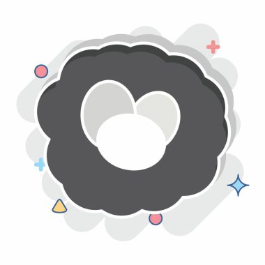 Simge Kuş Ağı. Doğal Organik Kozmetik Sembolü ile ilgili. Çizgi roman. dizayn edilebilir