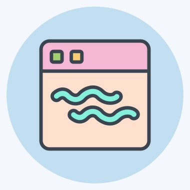 Simge günlüğü. Medya sembolüyle ilgili. renk arkadaşı stili. dizayn edilebilir