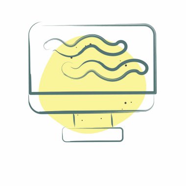 Simge günlüğü. Medya sembolüyle ilgili. Renkli Leke Biçimi. dizayn edilebilir