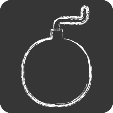 Simge bombası. İşletme sembolüyle ilgili. Tebeşir stili. dizayn edilebilir