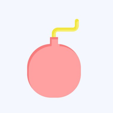 Simge bombası. İşletme sembolüyle ilgili. Düz stil. dizayn edilebilir