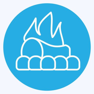 Icon Şenlik Ateşi. Tarih öncesi sembolle ilgili. Mavi gözlü. dizayn edilebilir