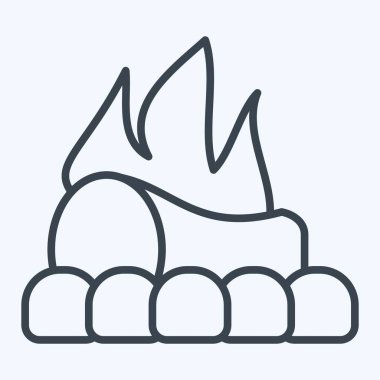 Icon Şenlik Ateşi. Tarih öncesi sembolle ilgili. Sıra tarzı. dizayn edilebilir