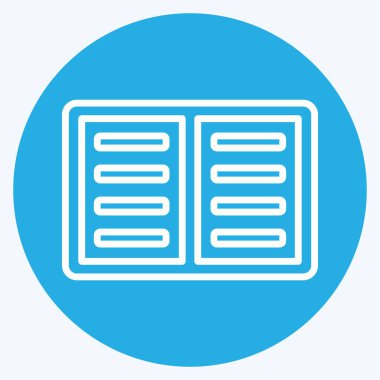 Simge Kitabı. İşletme sembolüyle ilgili. Mavi gözlü. dizayn edilebilir