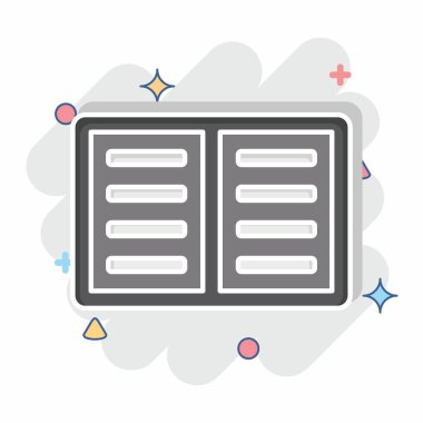 Simge Kitabı. İşletme sembolüyle ilgili. Çizgi roman. dizayn edilebilir