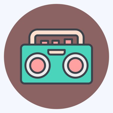 Simge teybi. Enstrümanlar sembolüyle ilgili. renk arkadaşı stili. dizayn edilebilir