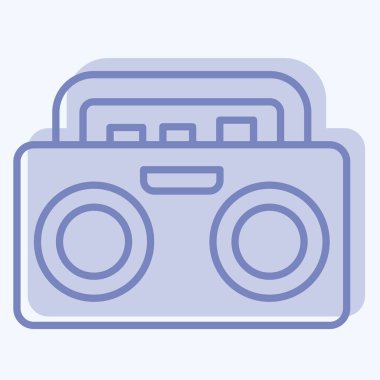 Simge teybi. Enstrümanlar sembolüyle ilgili. İki ton stili. dizayn edilebilir