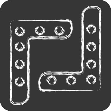 Simge Bumerang. Tarih öncesi sembolle ilgili. Tebeşir stili. dizayn edilebilir