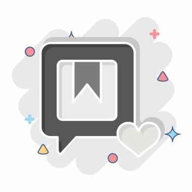 Simge Markası Nişanı. Medya sembolüyle ilgili. Çizgi roman. dizayn edilebilir