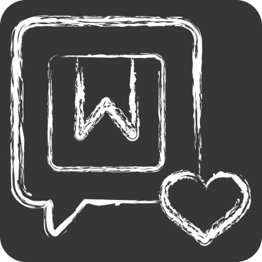 Simge Markası Nişanı. Medya sembolüyle ilgili. Tebeşir stili. dizayn edilebilir