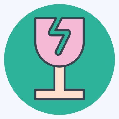 Simge Kırık Cam. Geri dönüşüm sembolüyle ilgili. renk arkadaşı stili. dizayn edilebilir