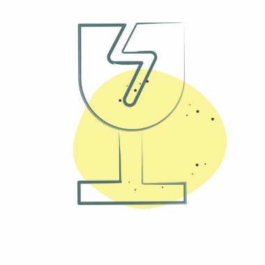 Simge Kırık Cam. Geri dönüşüm sembolüyle ilgili. Renkli Leke Biçimi. dizayn edilebilir