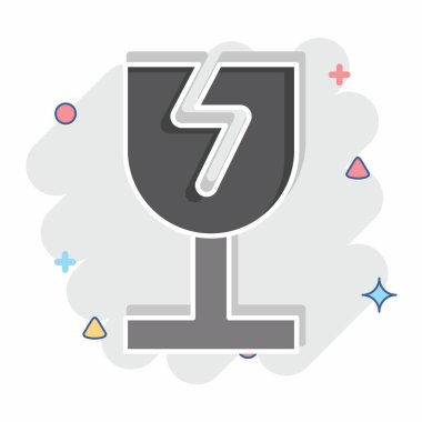 Simge Kırık Cam. Geri dönüşüm sembolüyle ilgili. Çizgi roman. dizayn edilebilir