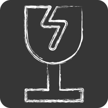 Simge Kırık Cam. Geri dönüşüm sembolüyle ilgili. Tebeşir stili. dizayn edilebilir