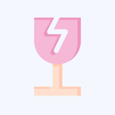 Simge Kırık Cam. Geri dönüşüm sembolüyle ilgili. Düz stil. dizayn edilebilir