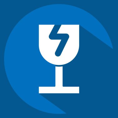 Simge Kırık Cam. Geri dönüşüm sembolüyle ilgili. Uzun gölge tarzı. dizayn edilebilir