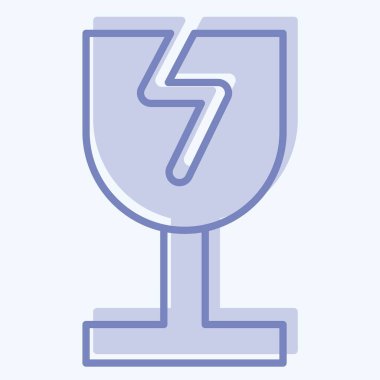 Simge Kırık Cam. Geri dönüşüm sembolüyle ilgili. İki ton stili. dizayn edilebilir