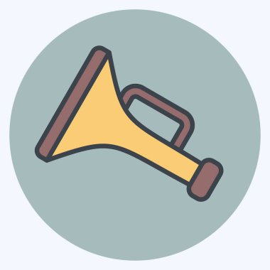 Simge Bugle. Enstrümanlar sembolüyle ilgili. renk arkadaşı stili. dizayn edilebilir