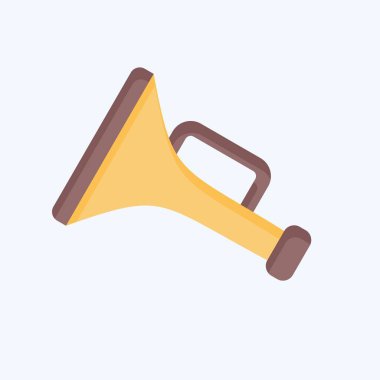 Simge Bugle. Enstrümanlar sembolüyle ilgili. Düz stil. dizayn edilebilir