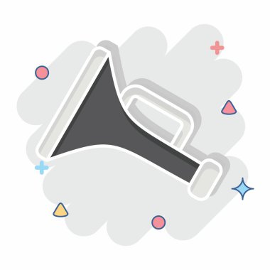 Simge Bugle. Enstrümanlar sembolüyle ilgili. Çizgi roman. dizayn edilebilir