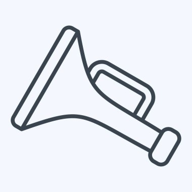 Simge Bugle. Enstrümanlar sembolüyle ilgili. Sıra tarzı. dizayn edilebilir