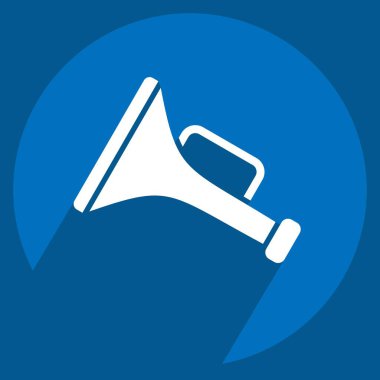 Simge Bugle. Enstrümanlar sembolüyle ilgili. Uzun gölge tarzı. dizayn edilebilir