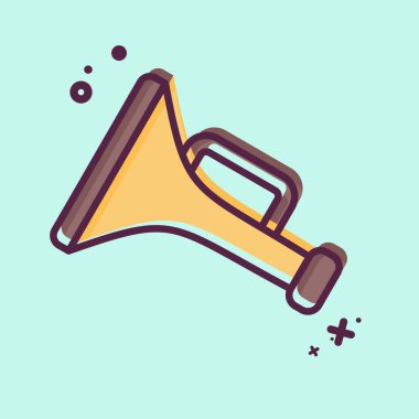 Simge Bugle. Enstrümanlar sembolüyle ilgili. MBE tarzı. dizayn edilebilir