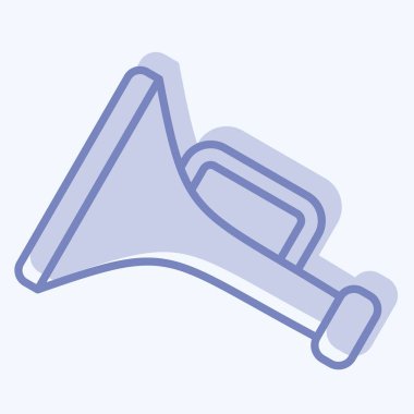 Simge Bugle. Enstrümanlar sembolüyle ilgili. İki ton stili. dizayn edilebilir