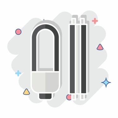 Icon Ampul Atık. Geri dönüşüm sembolüyle ilgili. Çizgi roman. dizayn edilebilir