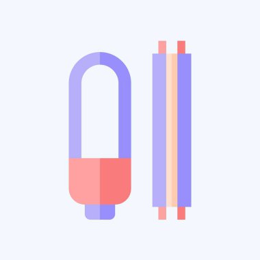 Icon Ampul Atık. Geri dönüşüm sembolüyle ilgili. Düz stil. dizayn edilebilir