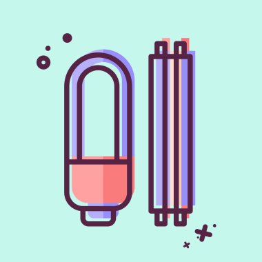 Icon Ampul Atık. Geri dönüşüm sembolüyle ilgili. MBE tarzı. dizayn edilebilir