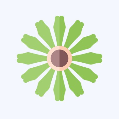 Simge Calendula. Doğal Organik Kozmetik Sembolü ile ilgili. Düz stil. dizayn edilebilir