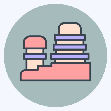 Simge Uygarlığı. Tarih öncesi sembolle ilgili. renk arkadaşı stili. dizayn edilebilir