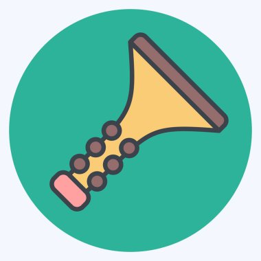 Simge Klarneti. Enstrümanlar sembolüyle ilgili. renk arkadaşı stili. dizayn edilebilir