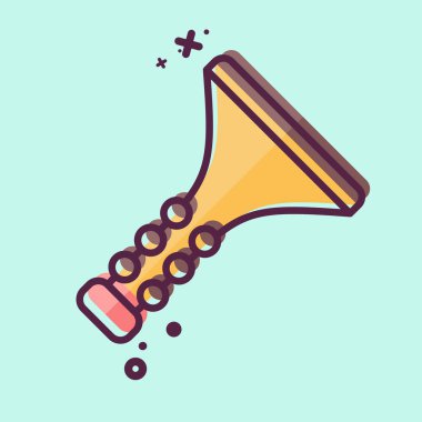 Simge Klarneti. Enstrümanlar sembolüyle ilgili. MBE tarzı. dizayn edilebilir