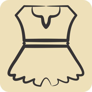 Simge Kıyafetler. Tarih öncesi sembolle ilgili. El çizimi tarzı. dizayn edilebilir