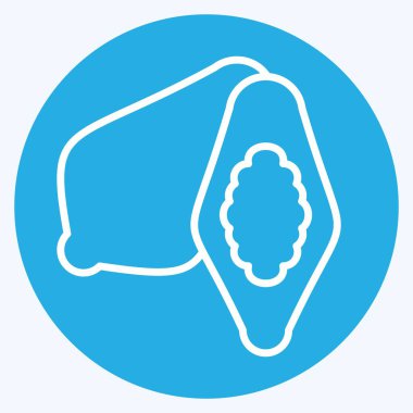 İkon kakao. Doğal Organik Kozmetik Sembolü ile ilgili. Mavi gözlü. dizayn edilebilir