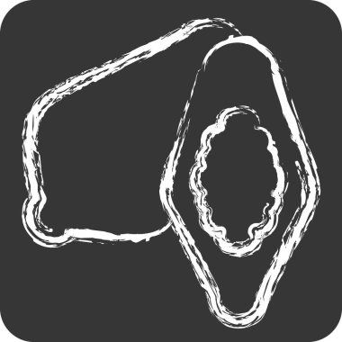 İkon kakao. Doğal Organik Kozmetik Sembolü ile ilgili. Tebeşir stili. dizayn edilebilir