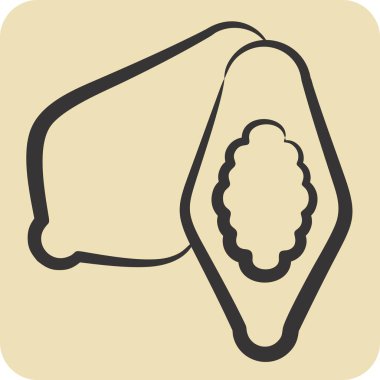 İkon kakao. Doğal Organik Kozmetik Sembolü ile ilgili. El çizimi tarzı. dizayn edilebilir