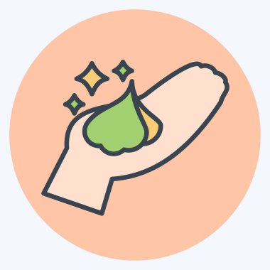 Simge Kolajen Köpüğü. Doğal Organik Kozmetik Sembolü ile ilgili. renk arkadaşı stili. dizayn edilebilir