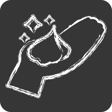 Simge Kolajen Köpüğü. Doğal Organik Kozmetik Sembolü ile ilgili. Tebeşir stili. dizayn edilebilir