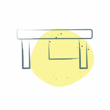 Simge Bilgisayar Tablosu. İşletme sembolüyle ilgili. Renkli Leke Biçimi. dizayn edilebilir